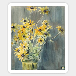 Vase with Blackeyed Susans by Hannah Borger Overbeck Sticker